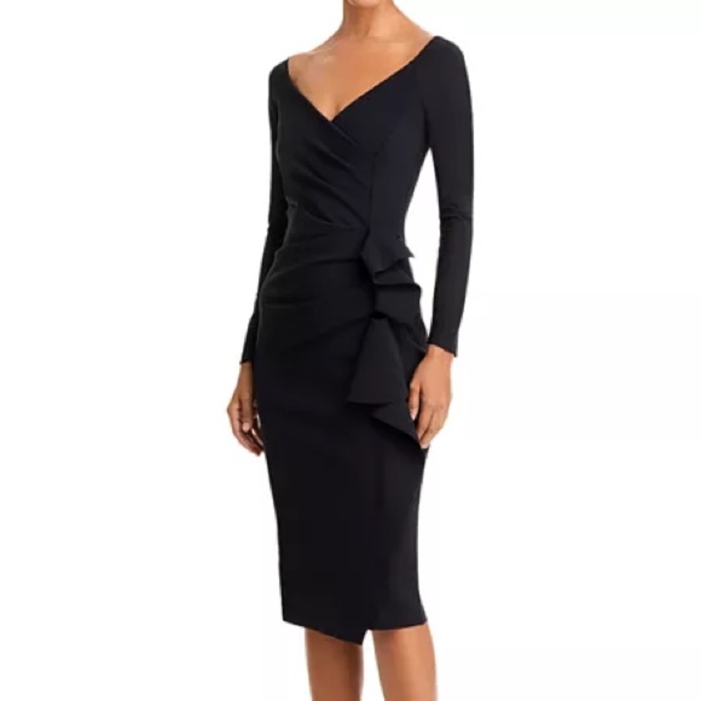 New Chiara Boni La Petite Robe Silveria Off The Shoulder Bodycon Dress Size 14